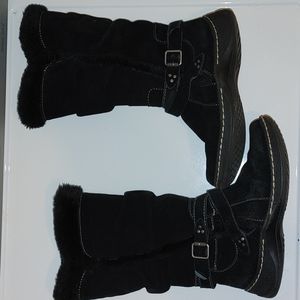 Black Suede Baretraps Boots Size 7